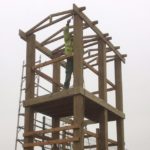 A man assembling a commercial shed in Birmingham.