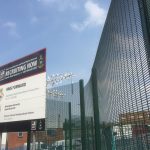 Double mesh fencing providing security for a Royal Navy Unit. Commercial fencing provides appropriate security.