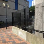 Black commercial fencing, this double mesh fencing provides security and protection for most properties.