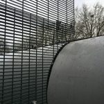Double mesh commercial fencing.