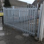 Steel palisade fencing. Commercial fencing provides high quality security for businesses and commercial properties.