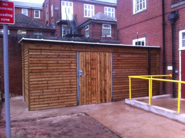 A commercial shed in a schoolyard in Birmingham.