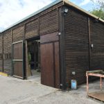 Bespoke commercial shed assembled in a industrial area.