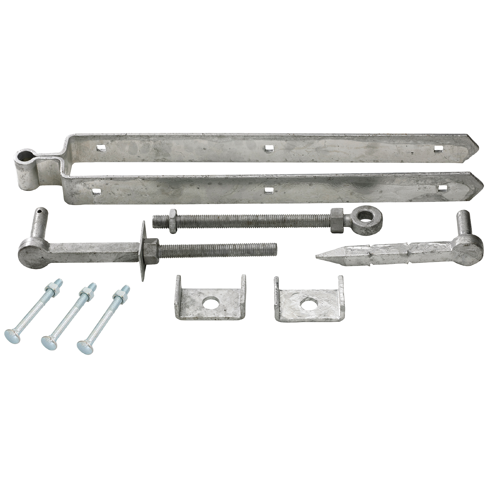 Adjustable galvanised field gate set.