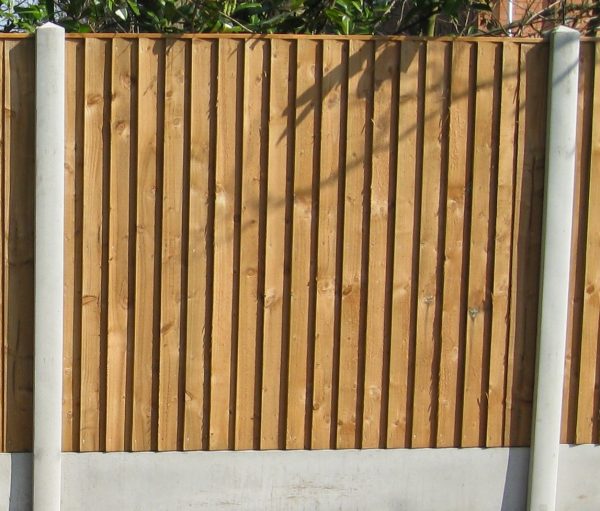 A wooden fence with close board fence panels.