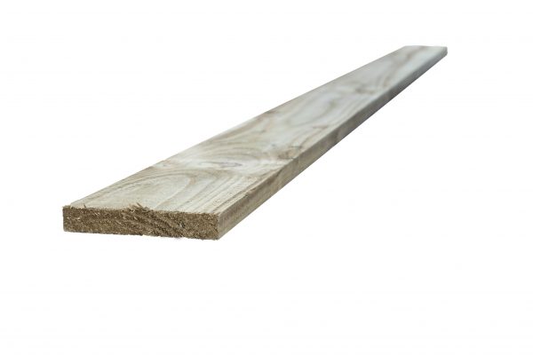 Pressure treated timber rail.