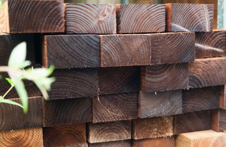 Pressure treated timber posts.