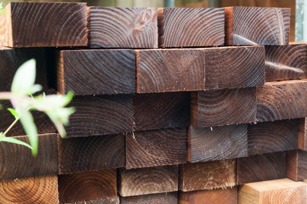 Pressure treated timber posts.