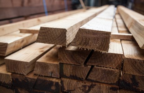 Pressure treated timber rails which can be used for close board fencing.