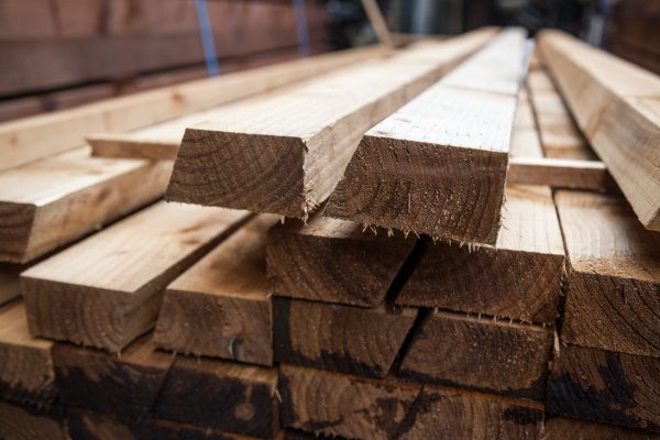 Pressure treated timber rails which can be used for close board fencing.